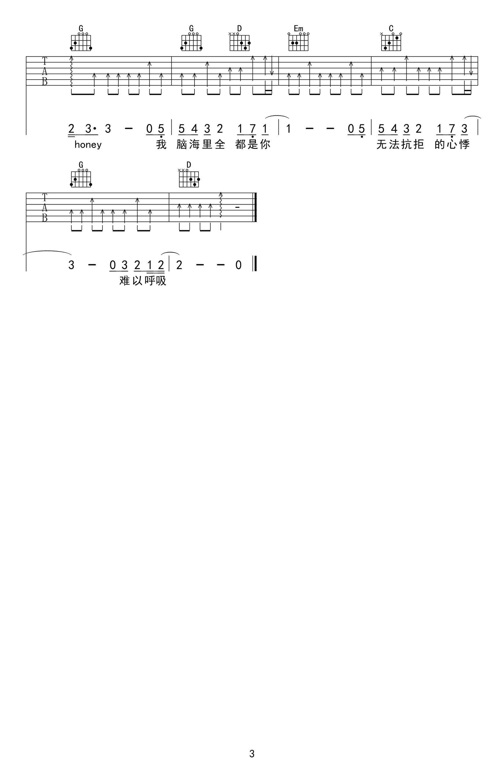 一万次悲伤吉他谱-弹唱谱-c调-虫虫吉他