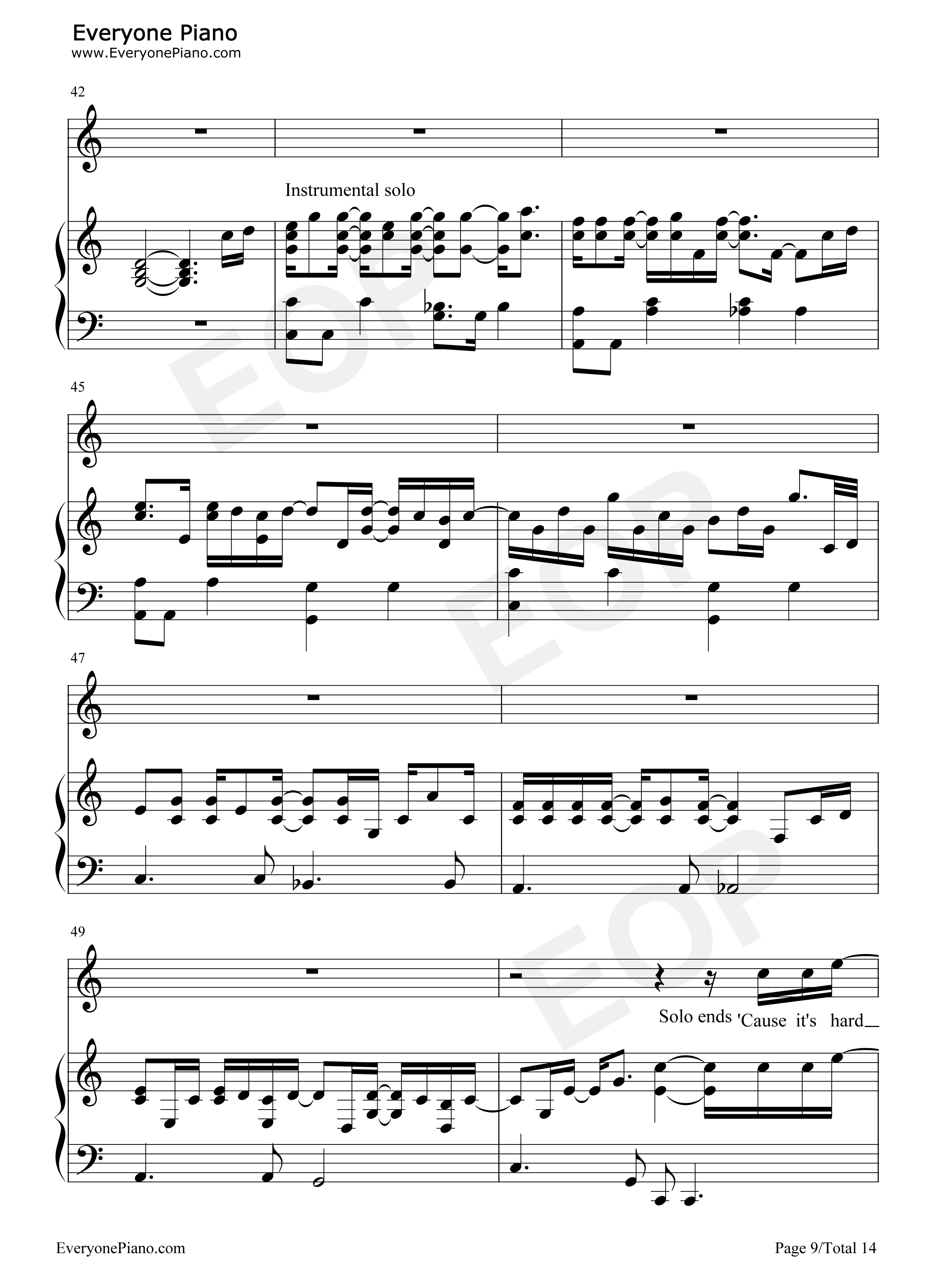Free Loop钢琴谱-丹尼尔·波特-经典欧美歌曲 Free Loop钢琴谱-丹尼尔·波特-经典欧美歌曲