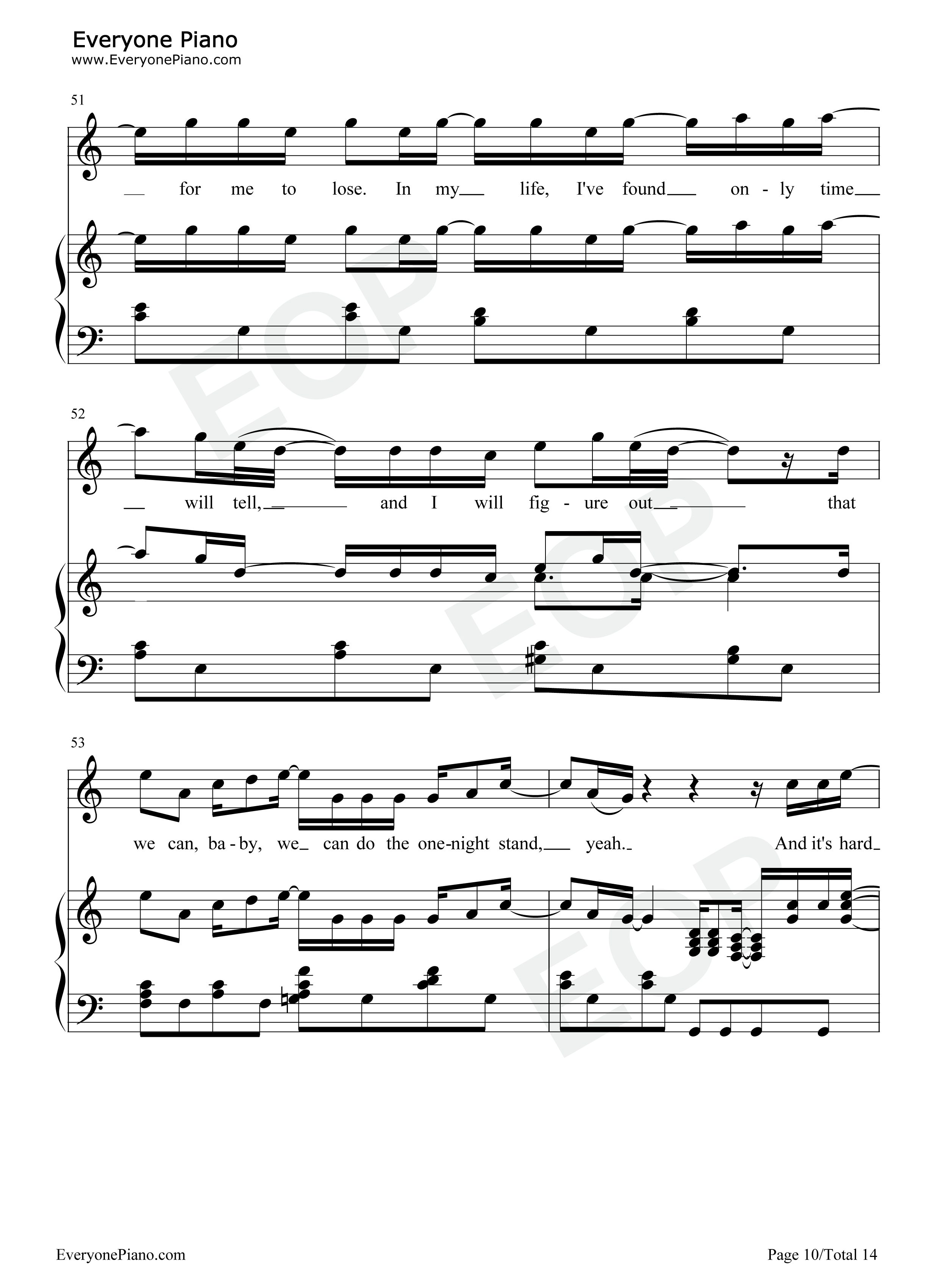 Free Loop钢琴谱-丹尼尔·波特-经典欧美歌曲 Free Loop钢琴谱-丹尼尔·波特-经典欧美歌曲