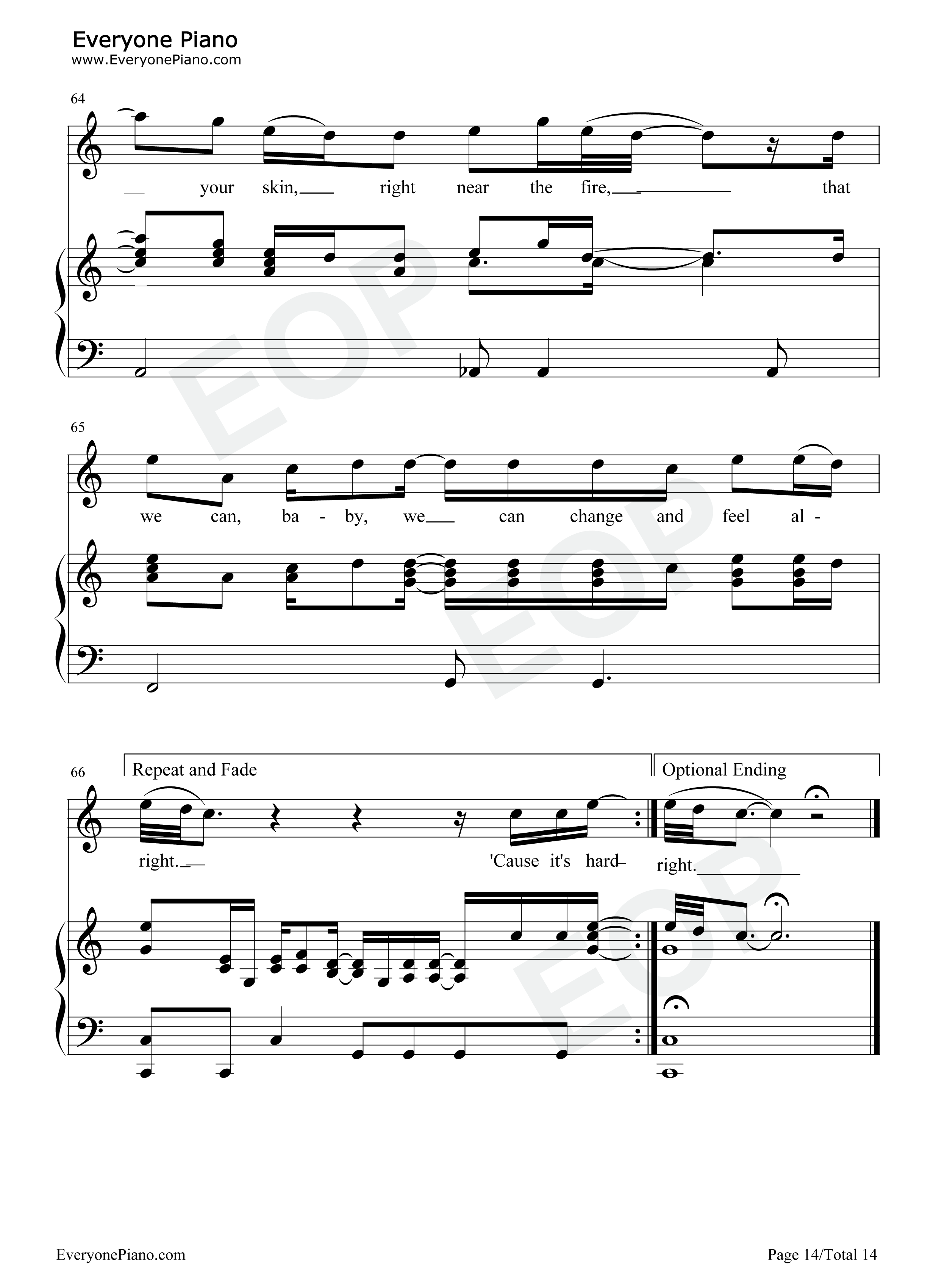 Free Loop钢琴谱-丹尼尔·波特-经典欧美歌曲 Free Loop钢琴谱-丹尼尔·波特-经典欧美歌曲