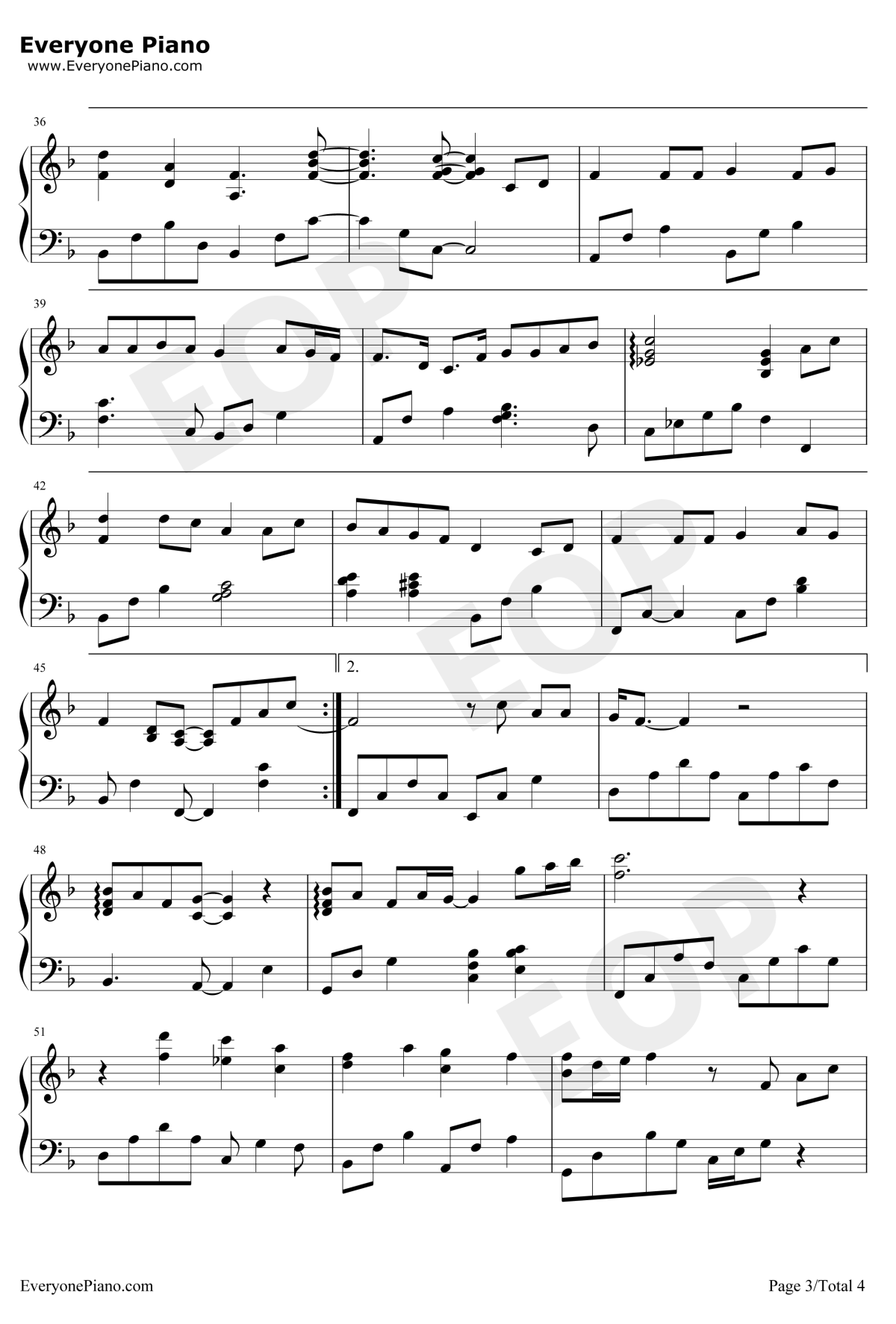 一首简单的歌钢琴谱-王力宏-钢琴独奏五线谱