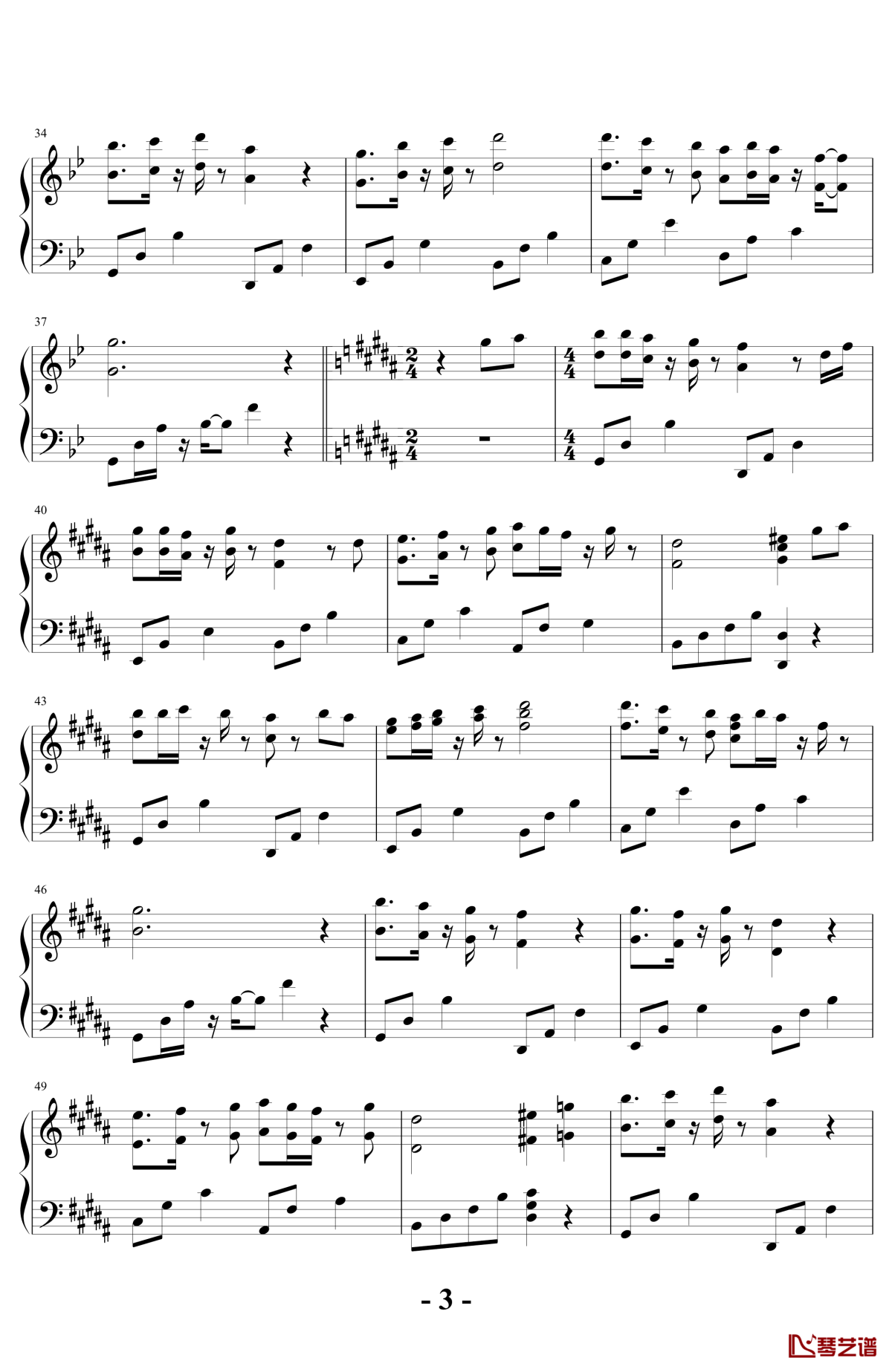 我们不是相爱吗钢琴谱-T-ara,Davichi-钢琴独奏五线谱 我们不是相爱吗钢琴谱-T-ara,Davichi-钢琴独奏五线谱