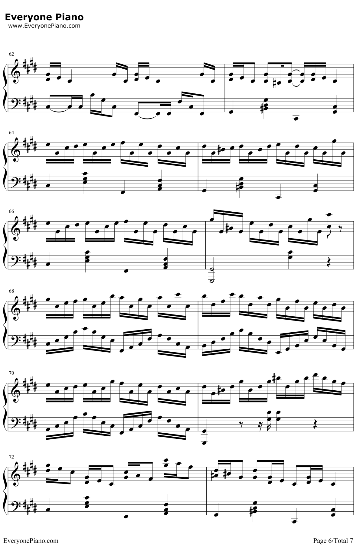克罗地亚狂想曲钢琴谱-马克西姆-钢琴独奏五线谱