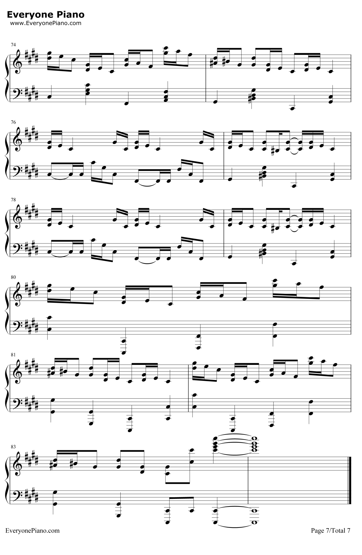 克罗地亚狂想曲钢琴谱-马克西姆-钢琴独奏五线谱 克罗地亚狂想曲钢琴谱-马克西姆-钢琴独奏五线谱