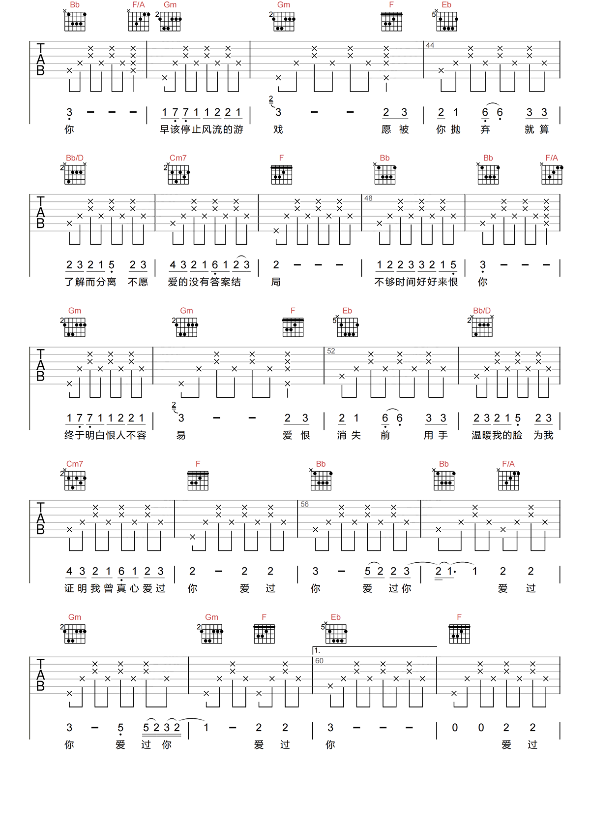 莫文蔚/张洪量《广岛之恋吉他谱》G调原版吉他谱 莫文蔚/张洪量《广岛之恋吉他谱》G调原版吉他谱