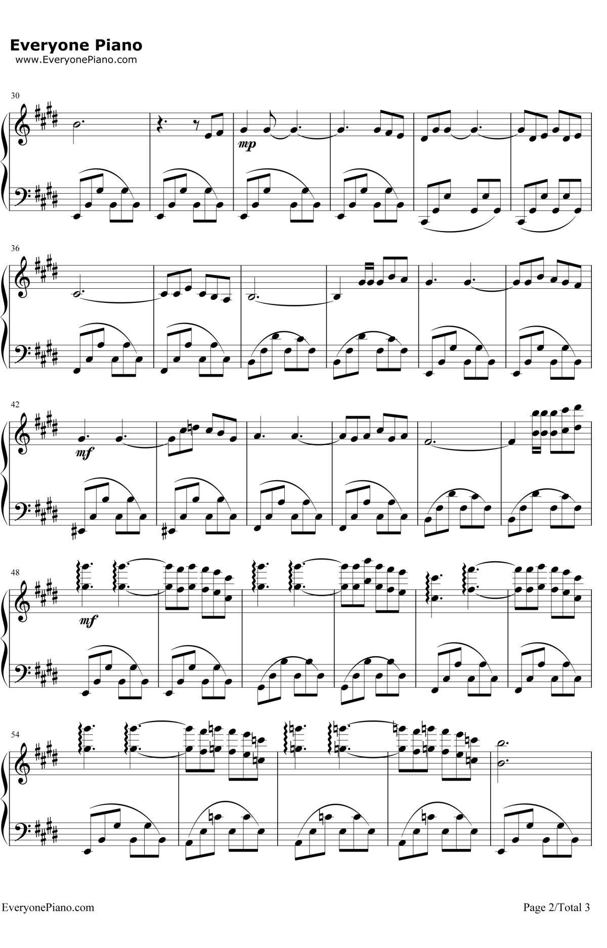 梦中的鸟钢琴谱-理查德·克莱德曼-钢琴独奏五线谱