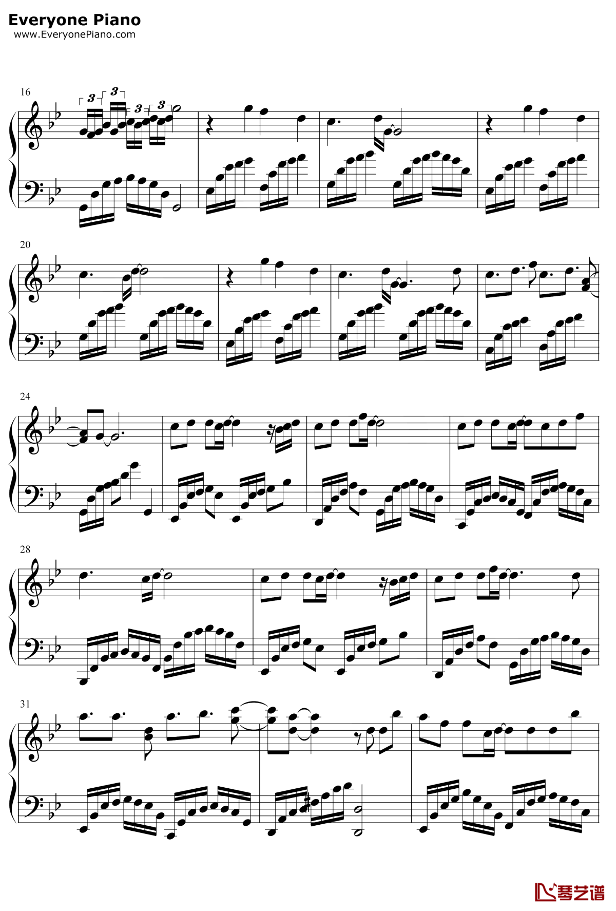 何以歌钢琴谱-Aki阿杰-钢琴五线谱-何以歌钢琴独奏谱