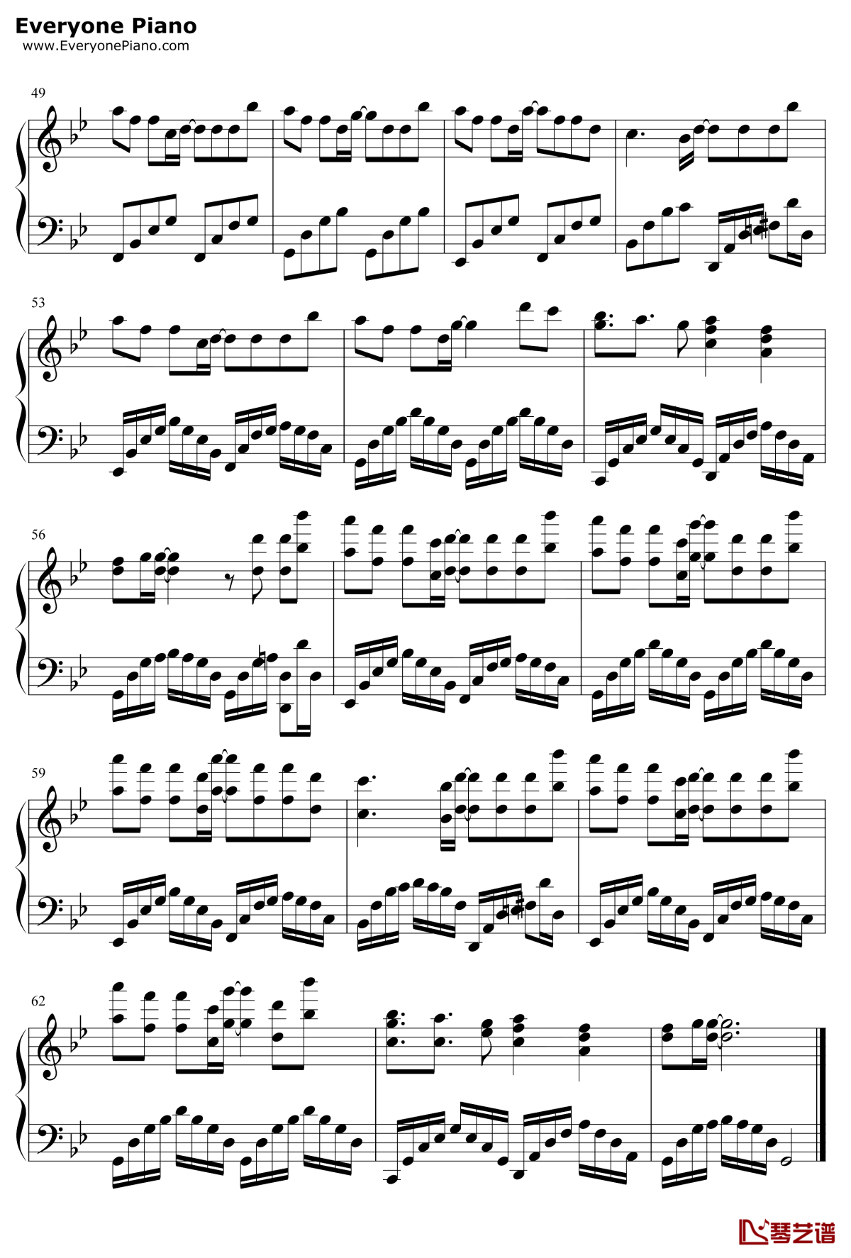 何以歌钢琴谱-Aki阿杰-钢琴五线谱-何以歌钢琴独奏谱