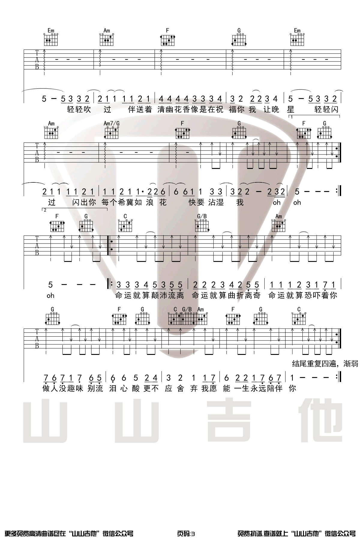 红日吉他谱-李克勤《红日》C调指法原版弹唱谱 红日吉他谱-李克勤《红日》C调指法原版弹唱谱