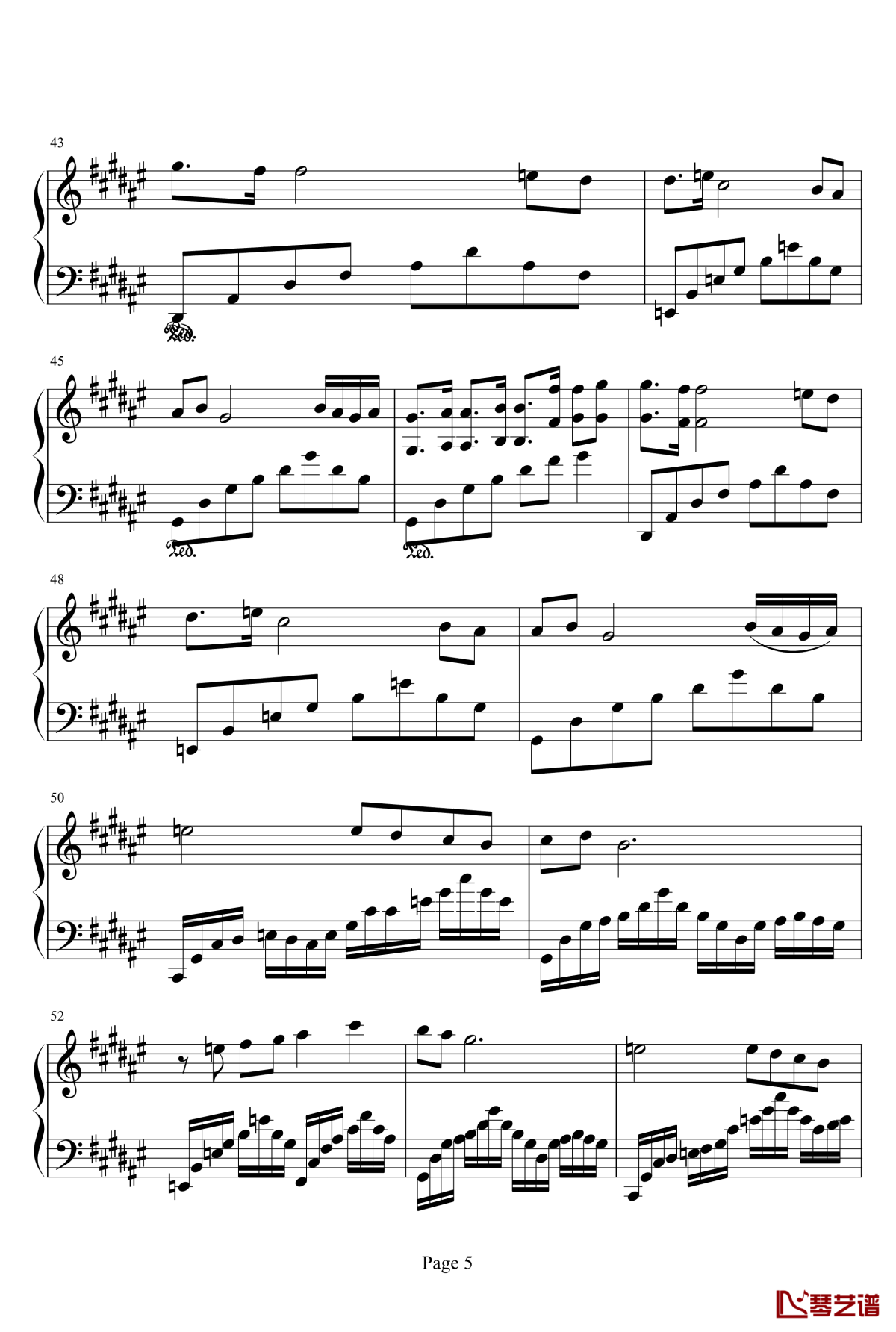 亡灵序曲钢琴谱-钢琴独奏无线谱