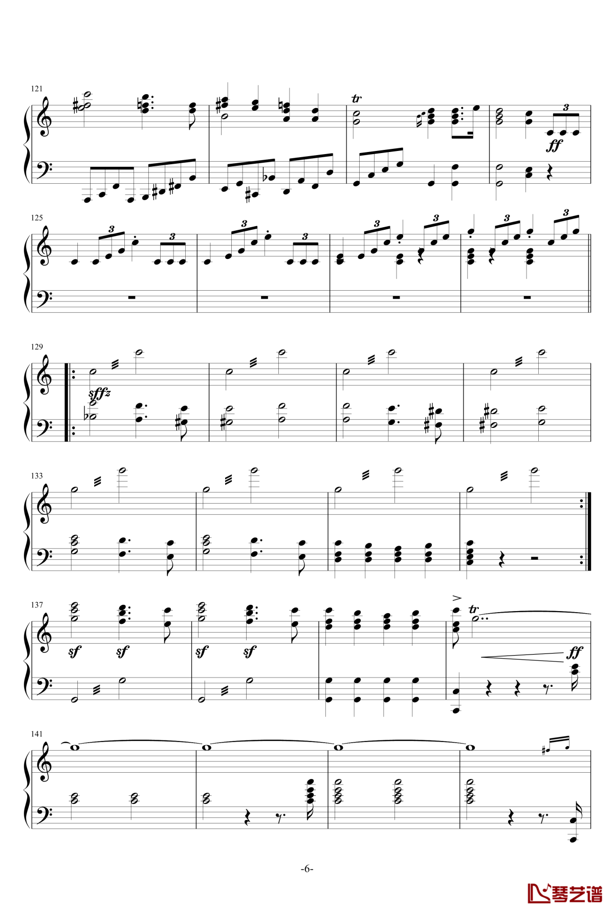 婚礼进行曲钢琴谱-门德尔松-钢琴独奏五线谱 婚礼进行曲钢琴谱-门德尔松-钢琴独奏五线谱