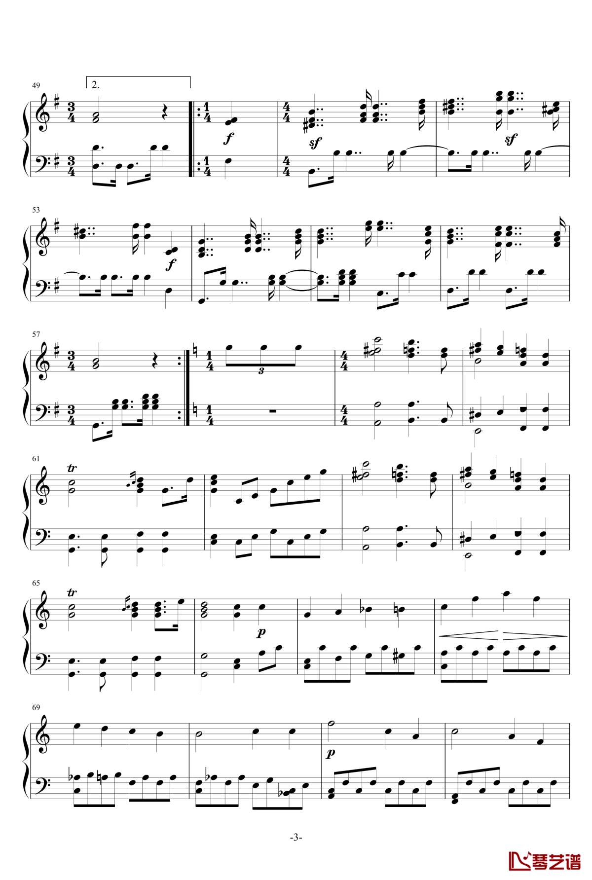 婚礼进行曲钢琴谱-门德尔松-钢琴独奏五线谱 婚礼进行曲钢琴谱-门德尔松-钢琴独奏五线谱