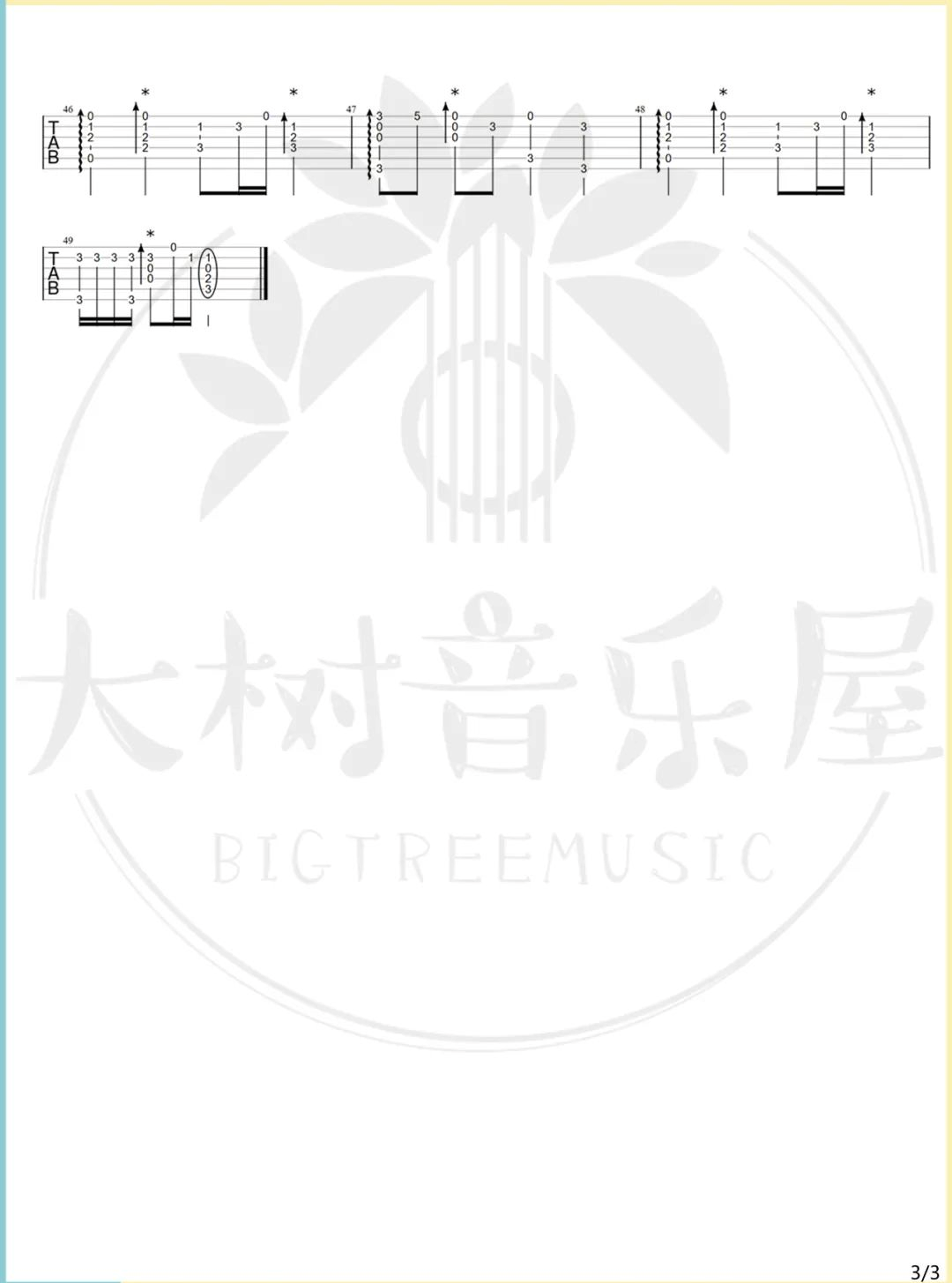 张韶涵《欧若拉吉他谱》简单指弹版 张韶涵《欧若拉吉他谱》简单指弹版