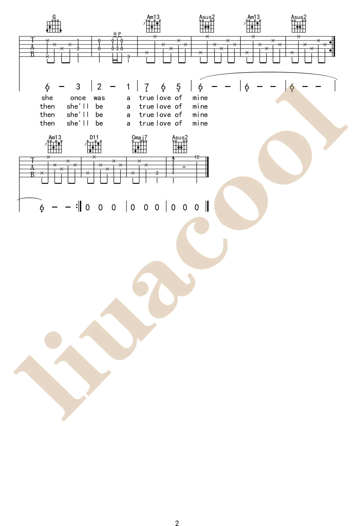 斯卡布罗集市吉他谱 - 英国民歌 - G调吉他独奏谱 - 琴谱网