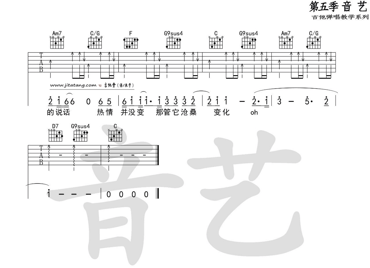 遥远的她吉他谱-张学友《遥远的她》C调原版六线图谱 遥远的她吉他谱-张学友《遥远的她》C调原版六线图谱
