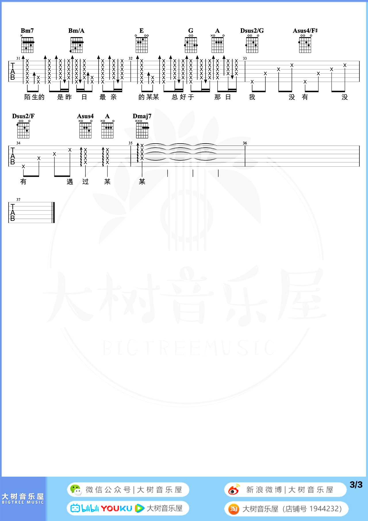 陈奕迅《最佳损友吉他谱》D调标准原版 陈奕迅《最佳损友吉他谱》D调标准原版