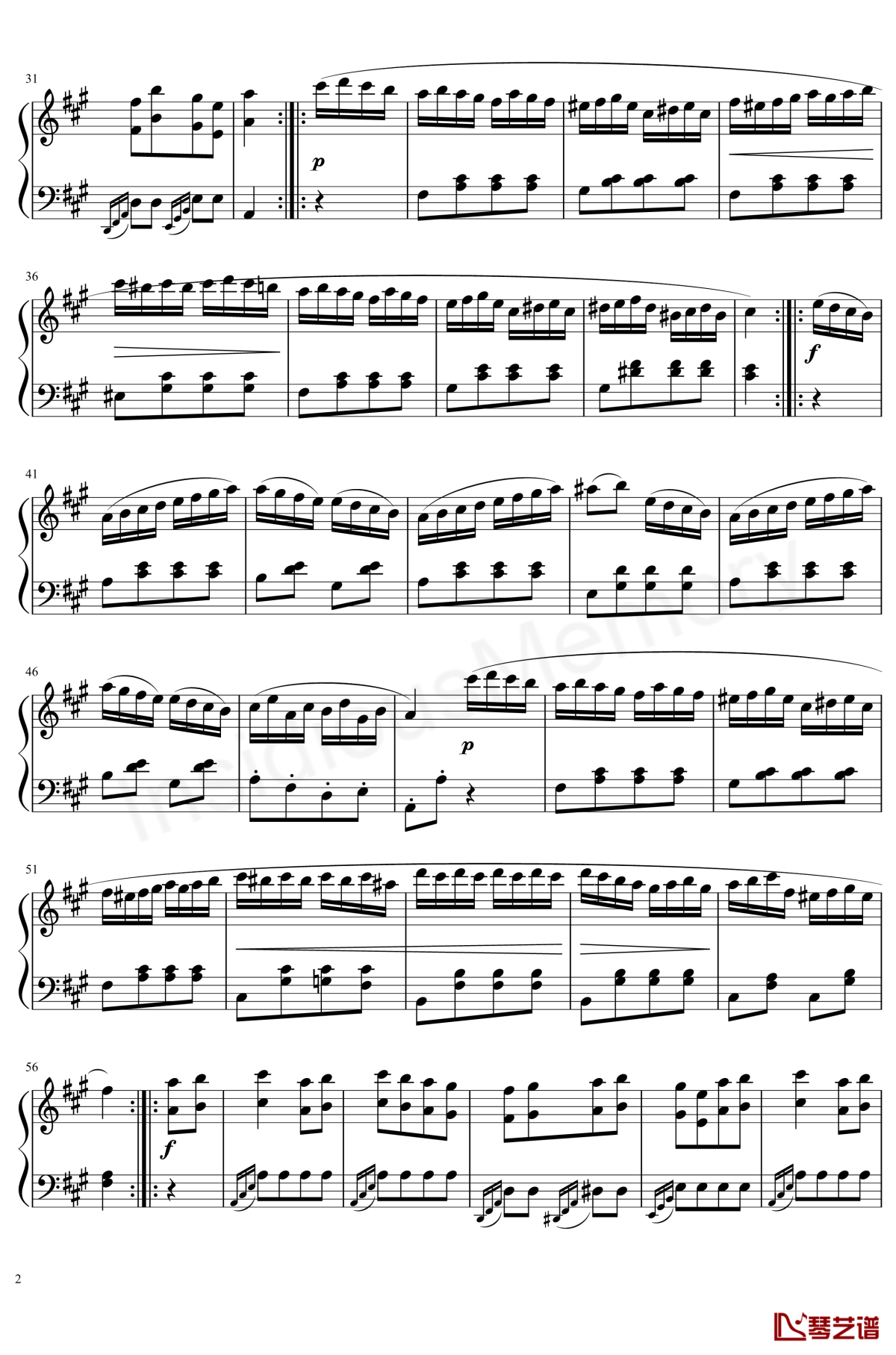 土耳其进行曲钢琴谱-莫扎特-钢琴独奏五线谱 土耳其进行曲钢琴谱-莫扎特-钢琴独奏五线谱