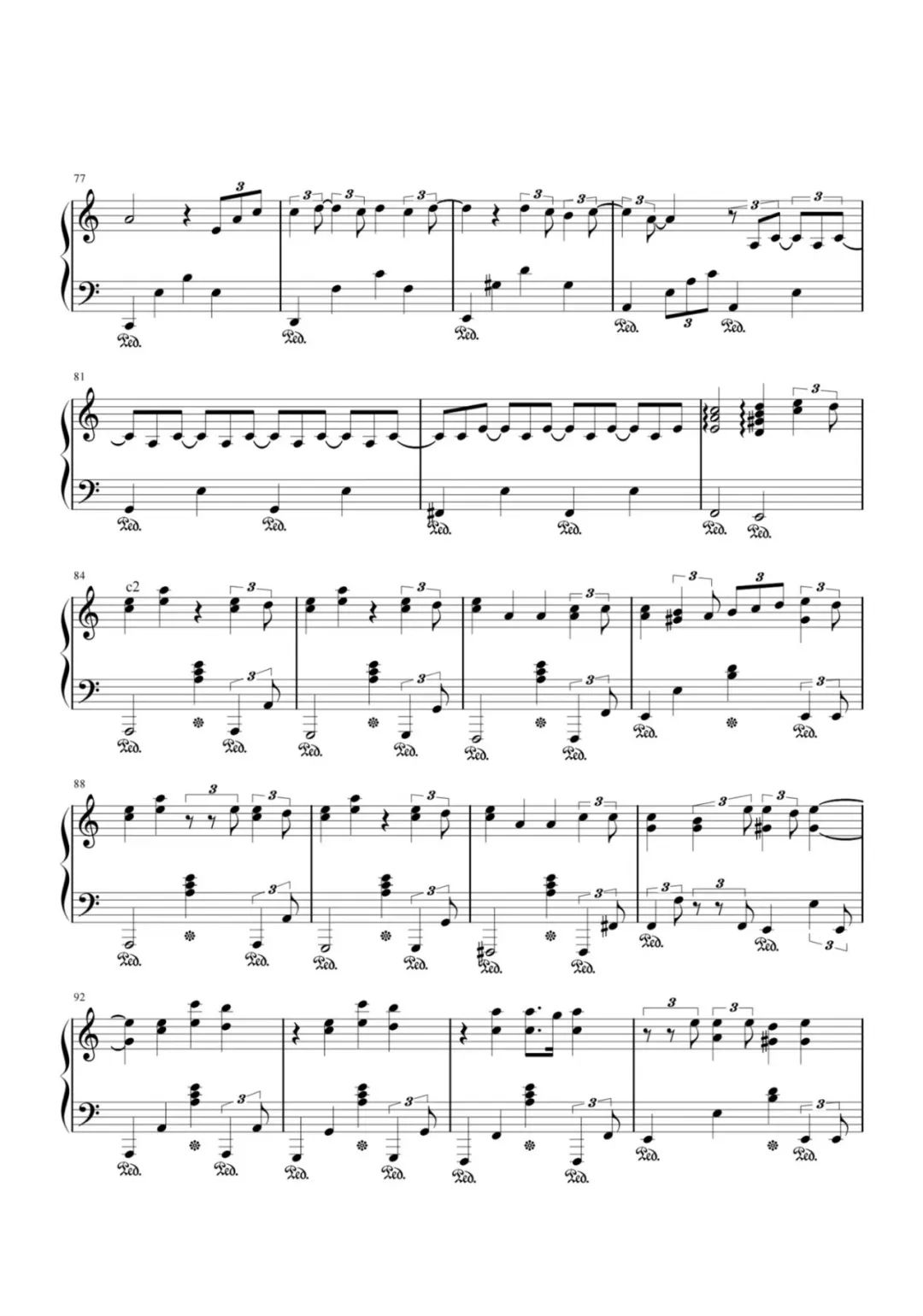 笼钢琴谱-张碧晨《笼》独奏五线谱-消失的她主题曲 笼钢琴谱-张碧晨《笼》独奏五线谱-消失的她主题曲