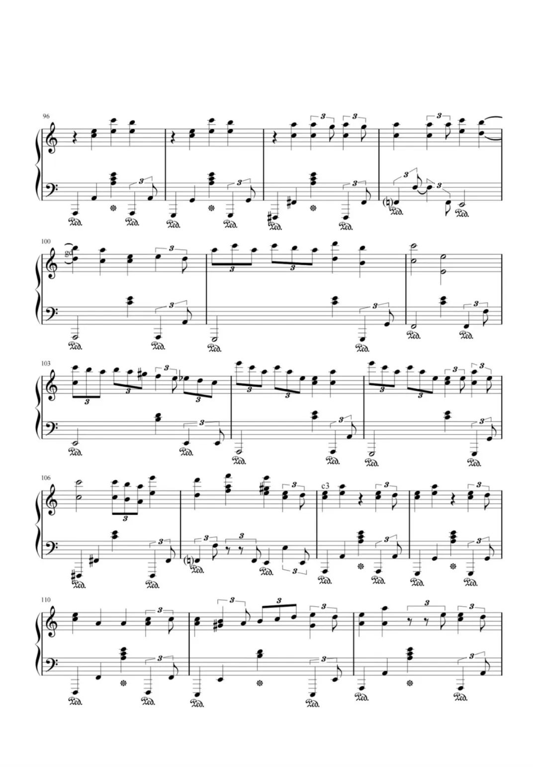 笼钢琴谱-张碧晨《笼》独奏五线谱-消失的她主题曲 笼钢琴谱-张碧晨《笼》独奏五线谱-消失的她主题曲