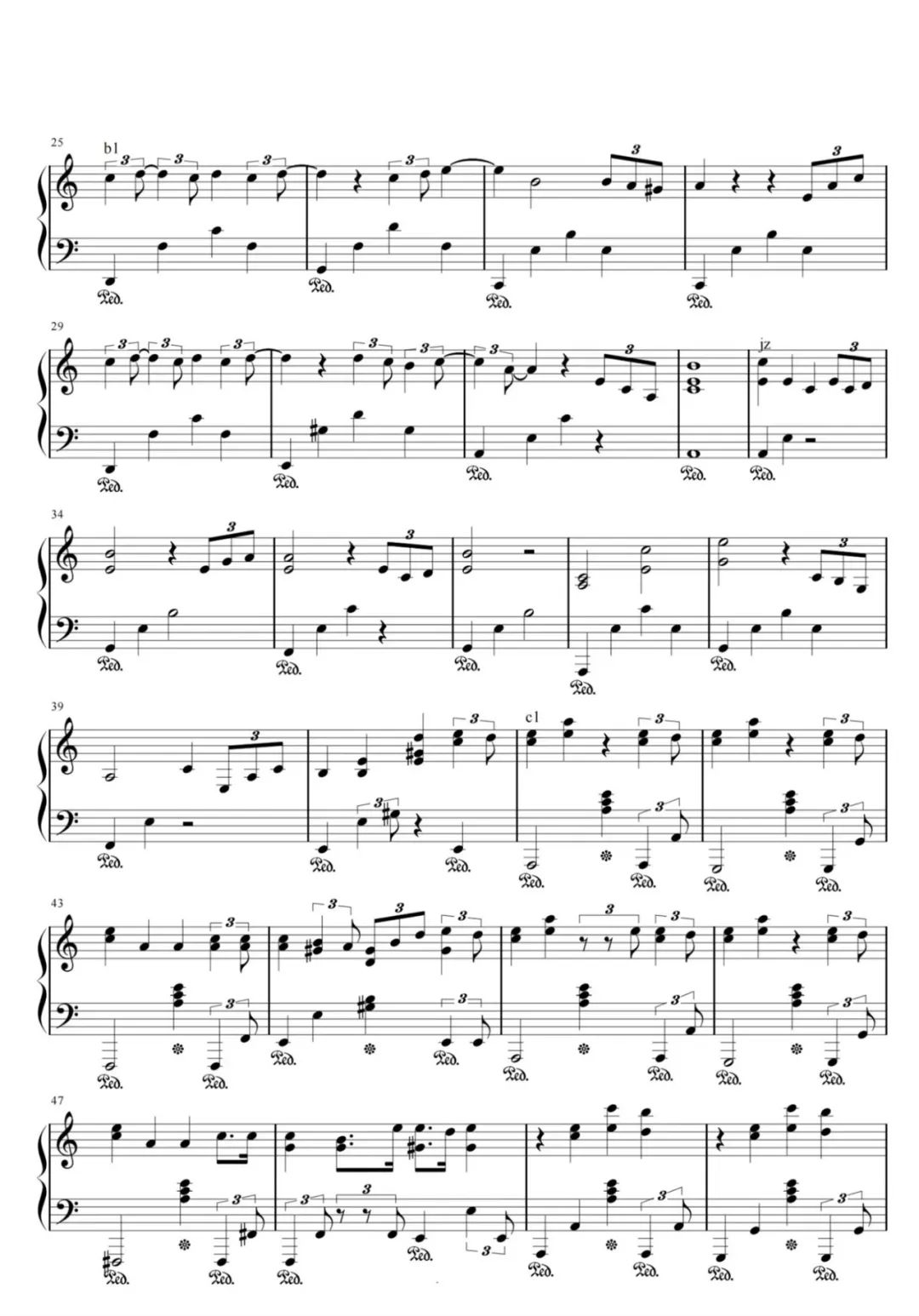笼钢琴谱-张碧晨《笼》独奏五线谱-消失的她主题曲 笼钢琴谱-张碧晨《笼》独奏五线谱-消失的她主题曲