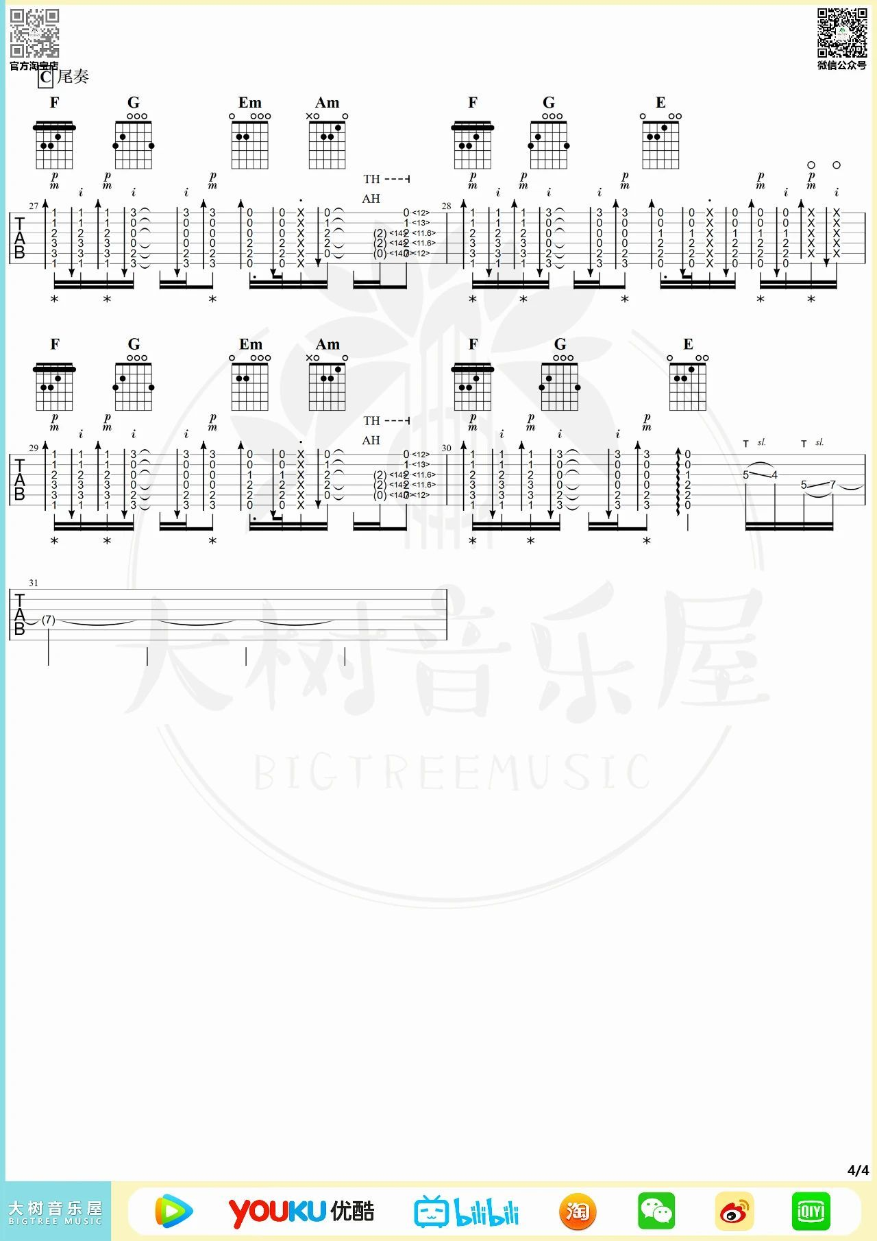 青鸟吉他谱_水野良树_G调指弹 - 吉他世界