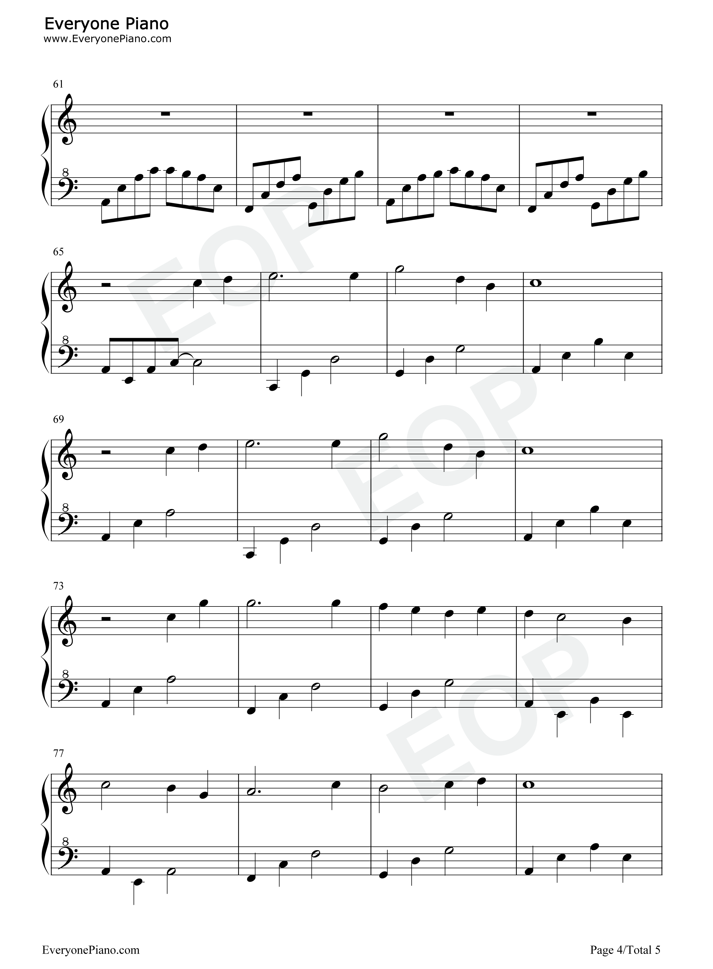 Take Me Hand钢琴谱-钢琴独奏五线谱 Take Me Hand钢琴谱-钢琴独奏五线谱