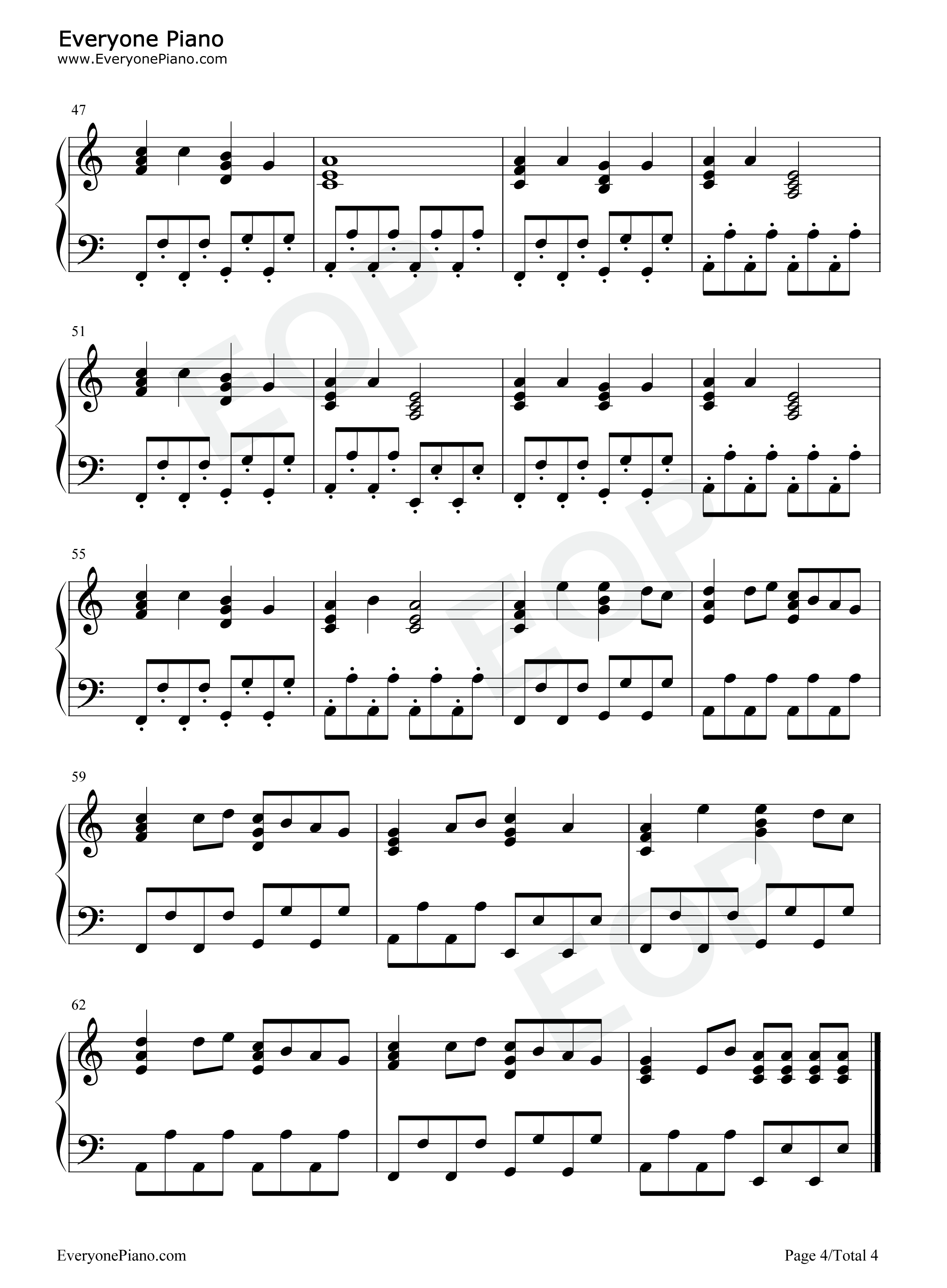 Rise And Fall钢琴谱-Camelot-钢琴独奏五线谱 Rise And Fall钢琴谱-Camelot-钢琴独奏五线谱