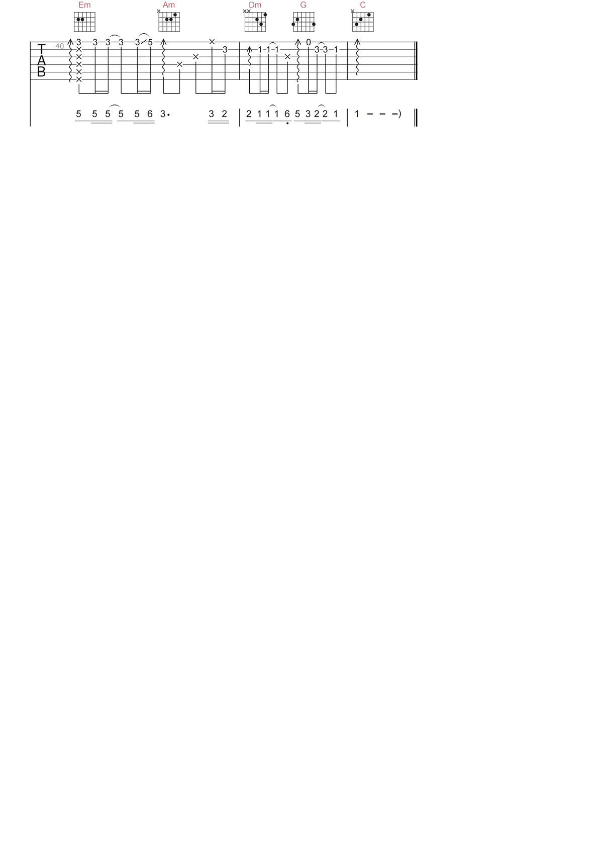 隔壁老樊《少年不识愁滋味吉他谱》C调高清原版六线谱 隔壁老樊《少年不识愁滋味吉他谱》C调高清原版六线谱