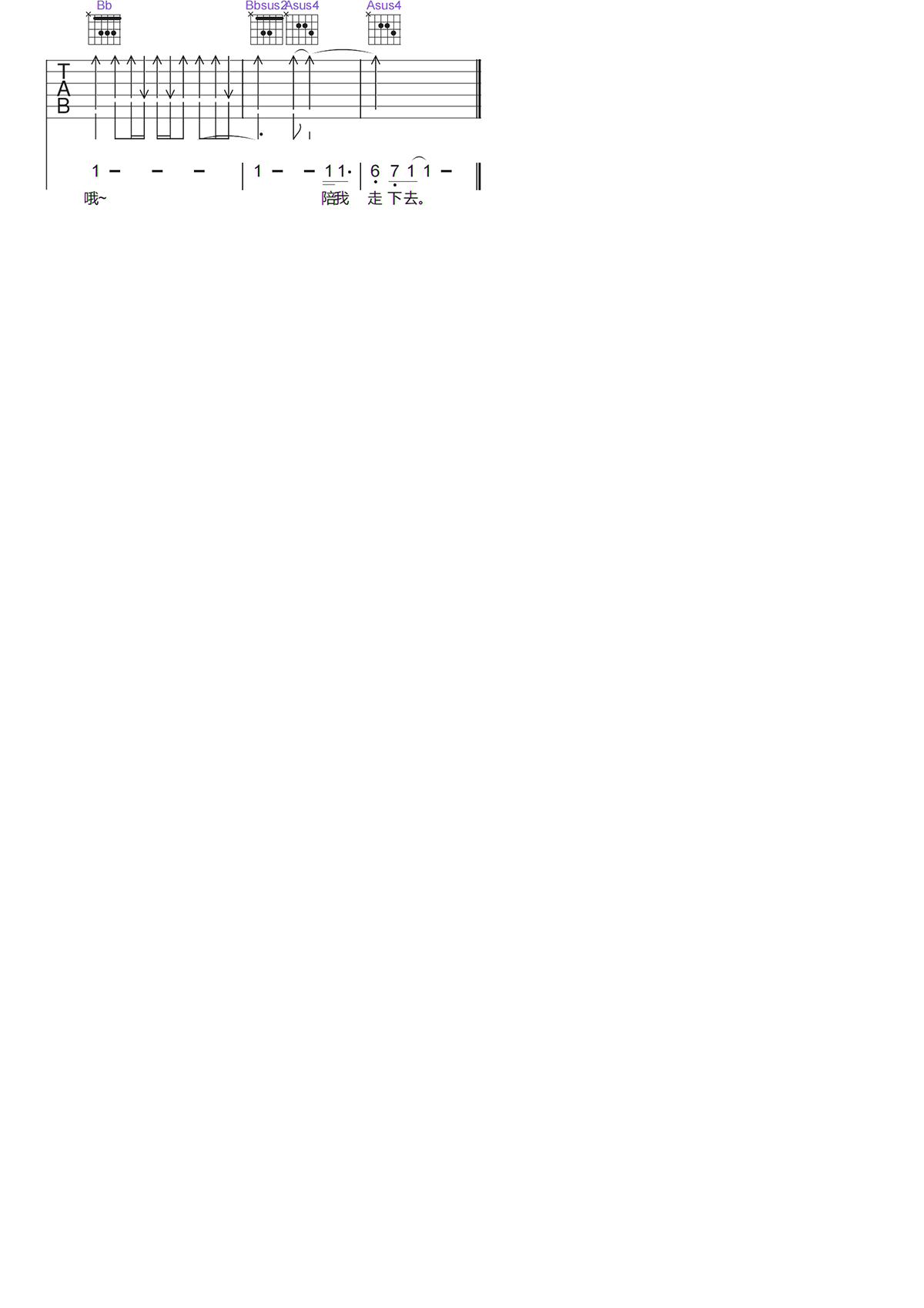 练习题吉他谱-江映蓉《练习题》D调图片谱-原版六线谱 练习题吉他谱-江映蓉《练习题》D调图片谱-原版六线谱