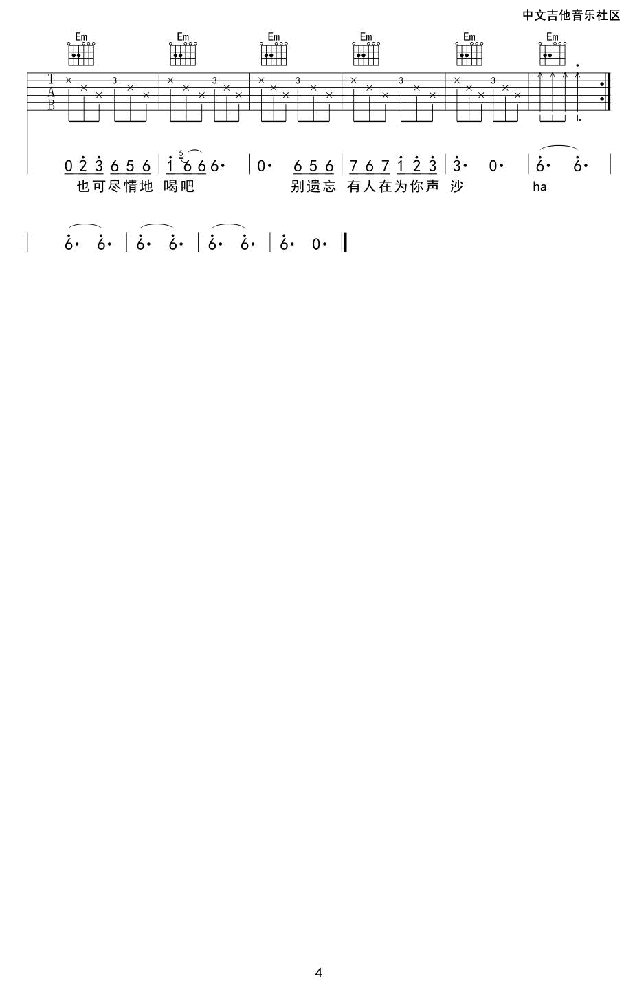 浮夸吉他谱-陈奕迅《浮夸》G调图片谱-原版六线谱 浮夸吉他谱-陈奕迅《浮夸》G调图片谱-原版六线谱