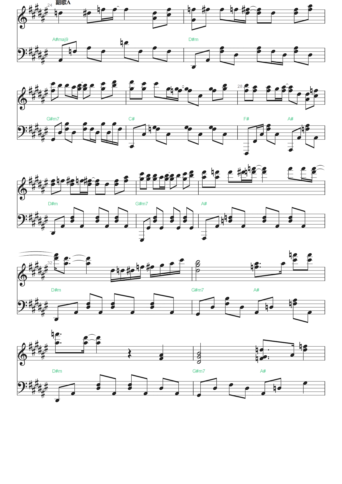 人世间钢琴谱-雷佳-独奏五线谱-同名电视剧主题曲 人世间钢琴谱-雷佳-独奏五线谱-同名电视剧主题曲