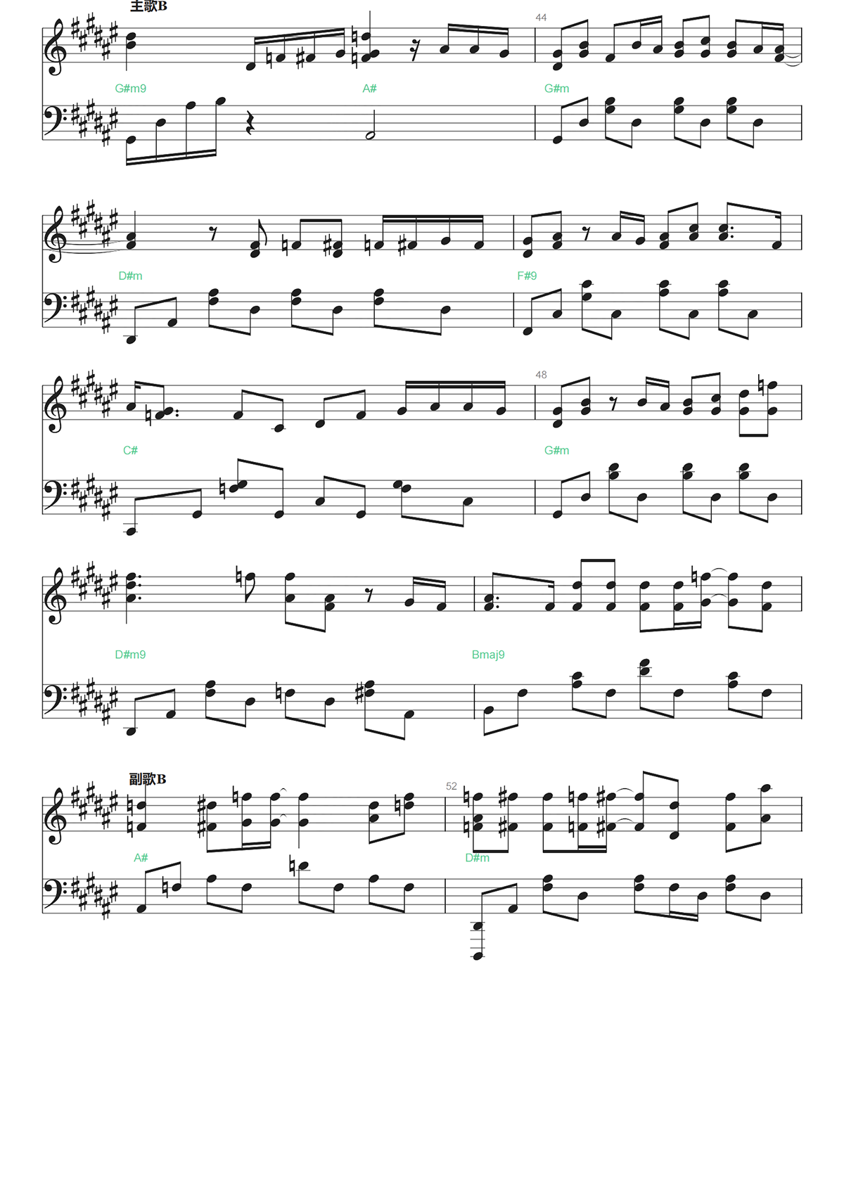 人世间钢琴谱-雷佳-独奏五线谱-同名电视剧主题曲 人世间钢琴谱-雷佳-独奏五线谱-同名电视剧主题曲