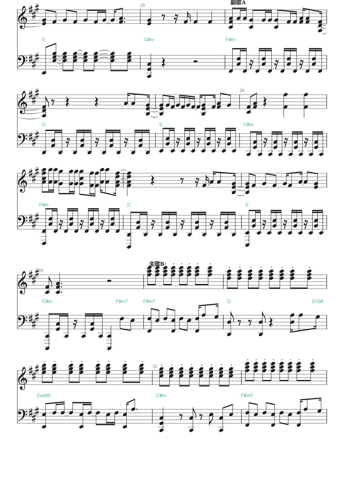 DANCE MONKEY钢琴谱-TONES AND I-独奏五线谱